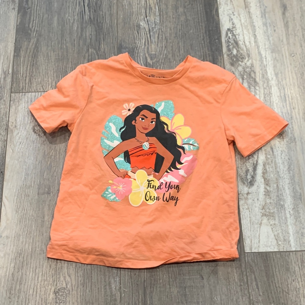 Disney Moana Orange Kids Shirt with Character Print